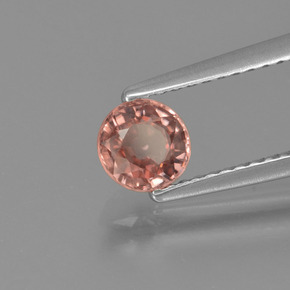 Circón rosa natural de 0,82 ct, corte redondo, VVS