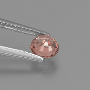 Circón rosa natural de 0,82 ct, corte redondo, VVS