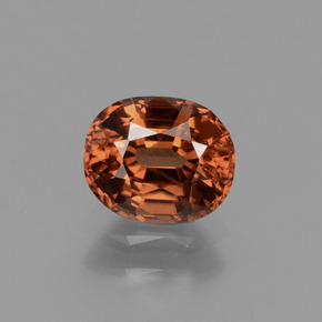 Circón naranja natural de 1,26 ct, corte óvalo, VS