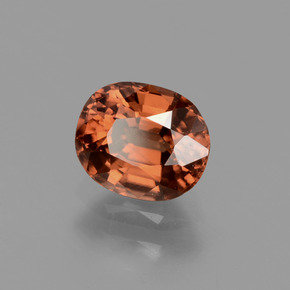 Circón naranja natural de 1,26 ct, corte óvalo, VS