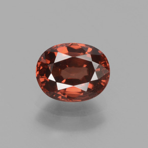 Circón naranja natural de 1,37 ct, corte óvalo, VVS