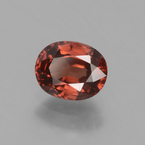 Circón naranja natural de 1,37 ct, corte óvalo, VVS
