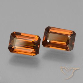 Gemas de Circón Naranja oscuro natural de 2.43 ct, Corte Octágono / Esmeralda, VS