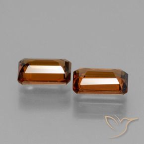 Gemas de Circón Naranja oscuro natural de 2.43 ct, Corte Octágono / Esmeralda, VS