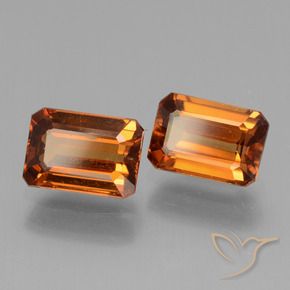 Gemas de Circón Naranja oscuro natural de 3.25 ct, Corte Octágono / Esmeralda, VS