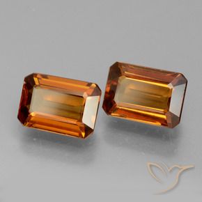 Gemas de Circón Naranja oscuro natural de 3.09 ct, Corte Octágono / Esmeralda, VVS-VS