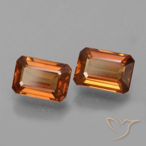 Gemas de Circón Naranja oscuro natural de 2.75 ct, Corte Octágono / Esmeralda, VVS-VS