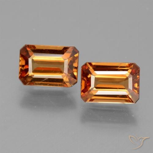 2.94ctw Natural Naranja marrón Circón, corte esmeralda, VVS-VS