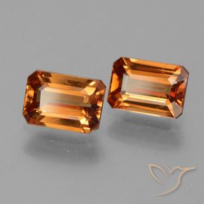 Gemas de Circón Naranja marrón natural de 2.94 ct, Corte Octágono / Esmeralda, VVS-VS