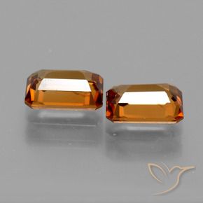 Gemas de Circón Naranja marrón natural de 2.94 ct, Corte Octágono / Esmeralda, VVS-VS