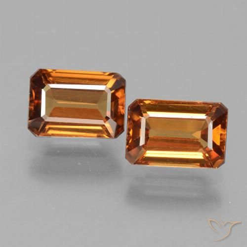 3.27ctw Natural Naranja oscuro Circón, corte esmeralda, VVS-VS