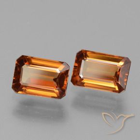Gemas de Circón Naranja oscuro natural de 3.27 ct, Corte Octágono / Esmeralda, VVS-VS