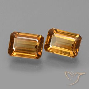 Gemas de Circón Naranja medio natural de 2.98 ct, Corte Octágono / Esmeralda, VVS-VS
