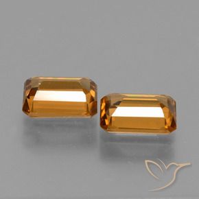 Gemas de Circón Naranja medio natural de 2.98 ct, Corte Octágono / Esmeralda, VVS-VS