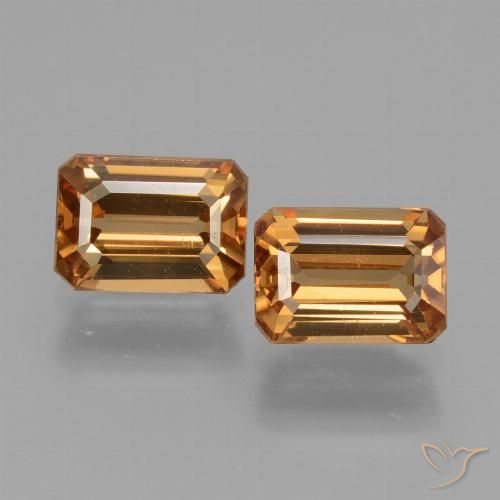 3.40ctw Natural Marrón naranja Circón, corte esmeralda, VVS-VS