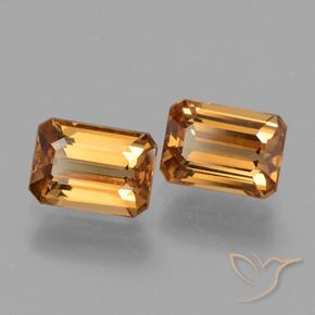 Gemas de Circón Marrón naranja natural de 3.40 ct, Corte Octágono / Esmeralda, VVS-VS