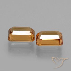 Gemas de Circón Marrón naranja natural de 3.40 ct, Corte Octágono / Esmeralda, VVS-VS