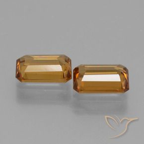 Gemas de Circón Naranja medio natural de 2.68 ct, Corte Octágono / Esmeralda, VVS-VS