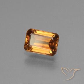 Circón Naranja terroso natural de 1.61 ct, Corte Octágono / Esmeralda, VS