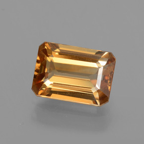 Circón naranja natural de 1,62 ct, corte esmeralda, VVS-VS