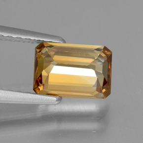 Circón naranja natural de 1,62 ct, corte esmeralda, VVS-VS