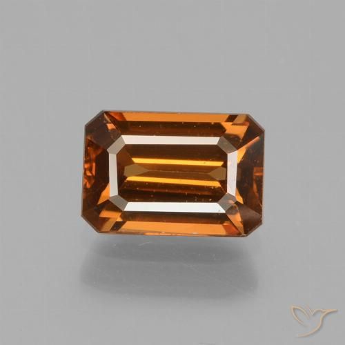 1.44ct Natural Naranja oscuro Circón, corte esmeralda, VVS-VS