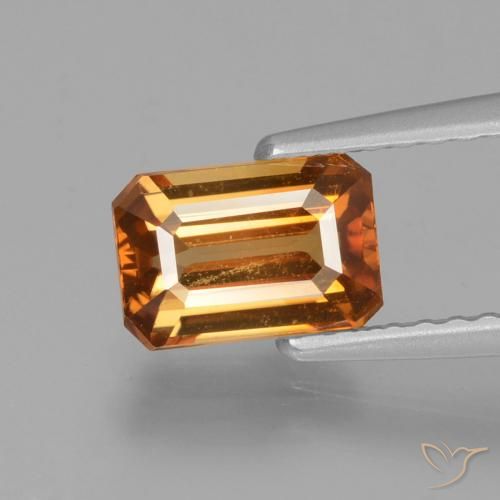 1.45ct Natural Naranja medio Circón, corte esmeralda, VVS-VS