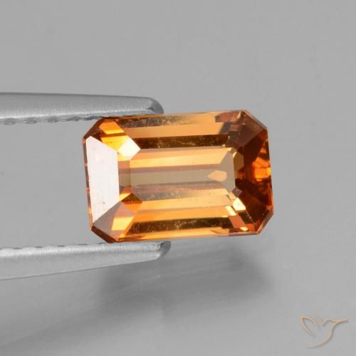 Circón Naranja medio natural de 1.45 ct, Corte Octágono / Esmeralda, VVS-VS