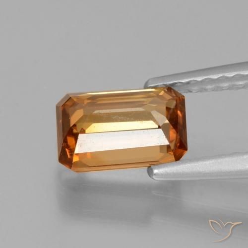 Circón Naranja medio natural de 1.45 ct, Corte Octágono / Esmeralda, VVS-VS