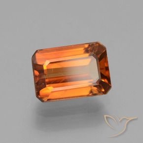 Circón Naranja oscuro natural de 1.83 ct, Corte Octágono / Esmeralda, VS