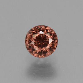 Circón rosa natural de 0,71 ct, corte redondo, VS