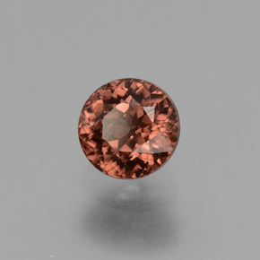 Circón rosa natural de 0,71 ct, corte redondo, VS