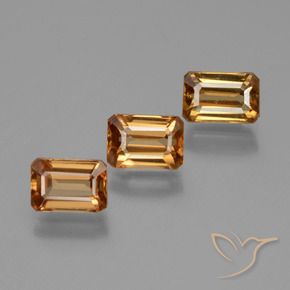 Gemas de Circón Naranja terroso natural de 3.04 ct, Corte Octágono / Esmeralda, VS