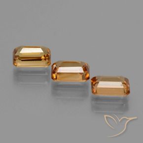 Gemas de Circón Naranja terroso natural de 3.04 ct, Corte Octágono / Esmeralda, VS