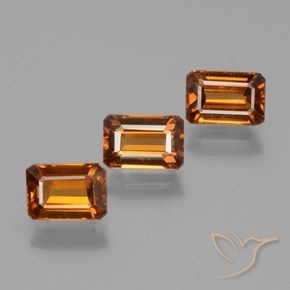 Gemas de Circón Naranja oscuro natural de 3.19 ct, Corte Octágono / Esmeralda, VS
