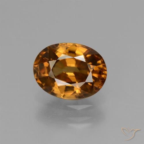 2.04ct Natural Marrón canela intenso Circón, Ovalada, VVS