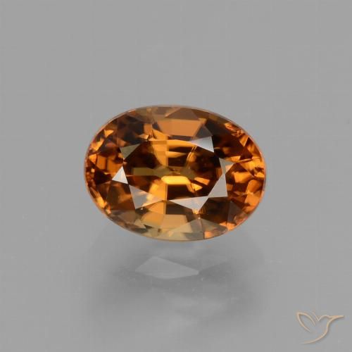 Circón marrón jengibre natural de 2,24 ct, corte óvalo, VVS