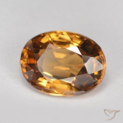 Circón Naranja oscuro medio natural de 2.03 ct, Ovalada, VVS