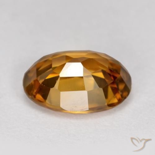 Circón Naranja oscuro medio natural de 2.03 ct, Ovalada, VVS