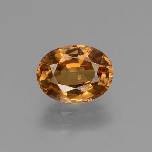 Circón naranja natural de 2,09 ct, corte óvalo, VVS