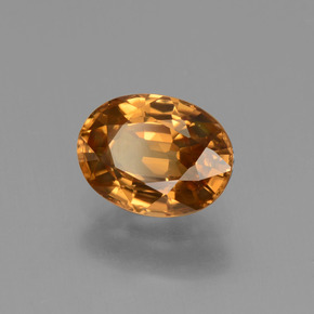 Circón naranja natural de 2,09 ct, corte óvalo, VVS