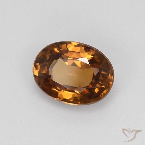 Circón Marrón naranja natural de 1.86 ct, Ovalada, VS