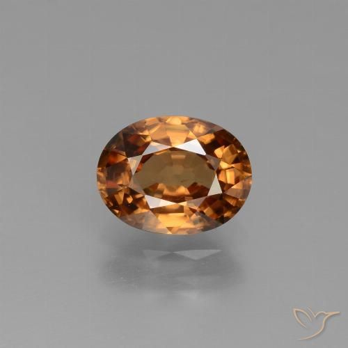 1.98ct Natural Naranja oscuro Circón, Ovalada, VS