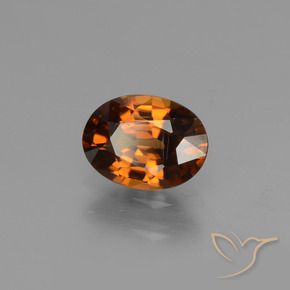 Circón Ámbar naranja natural de 1.69 ct, Ovalada, VVS