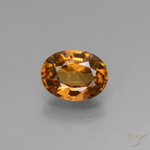 1.92ct Natural Naranja medio Circón, Ovalada, VVS-VS
