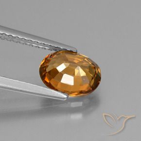 Circón Naranja medio natural de 1.92 ct, Ovalada, VVS-VS