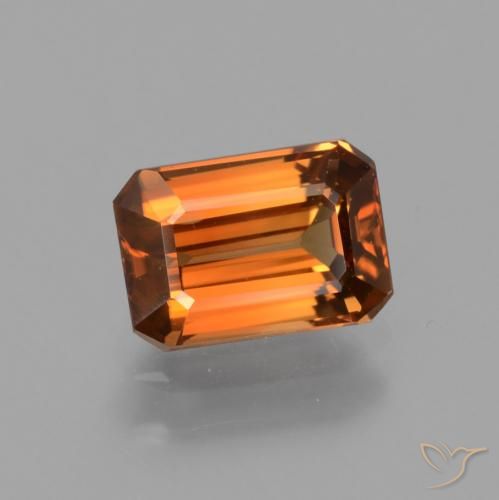 1.62ct Natural Naranja medio Circón, corte esmeralda, VS