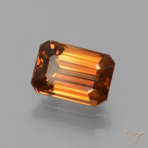Circón Naranja medio natural de 1.62 ct, Corte Octágono / Esmeralda, VS