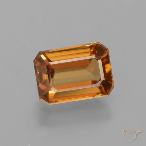 1.65ct Natural Naranja oscuro Circón, corte esmeralda, VVS