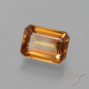 Circón Naranja oscuro natural de 1.65 ct, Corte Octágono / Esmeralda, VVS